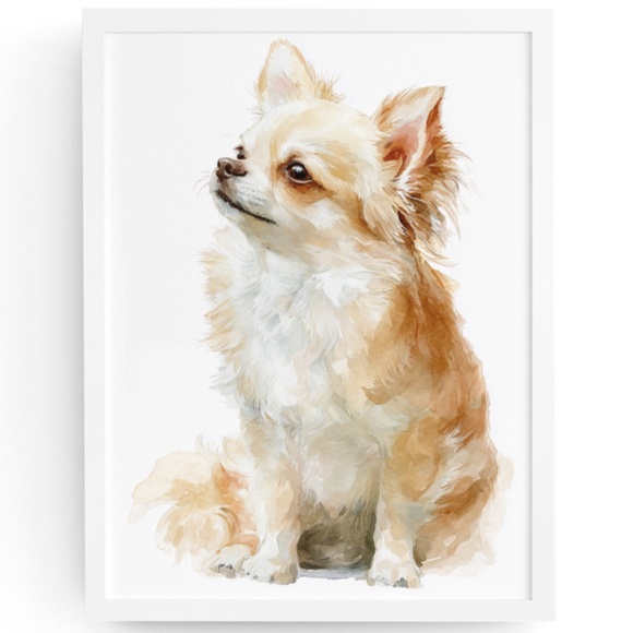 Creative Path Studios Other - Watercolor Chihuahua Dog Portrait Wall Art Print Poster Unframed - Cute Pet